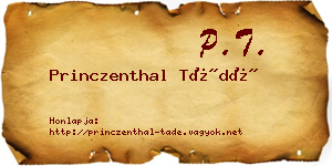 Princzenthal Tádé névjegykártya